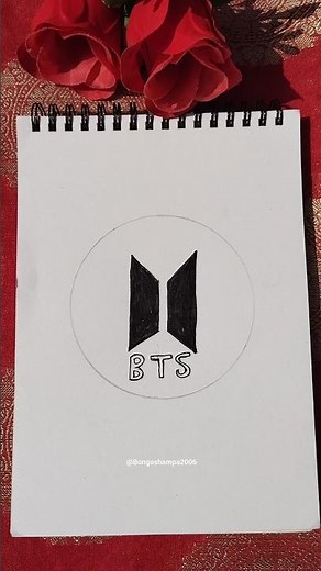 How to Draw the BTS Logo (Tutorial)🖤 #bts #shorts #drawing #art #youtubeshorts