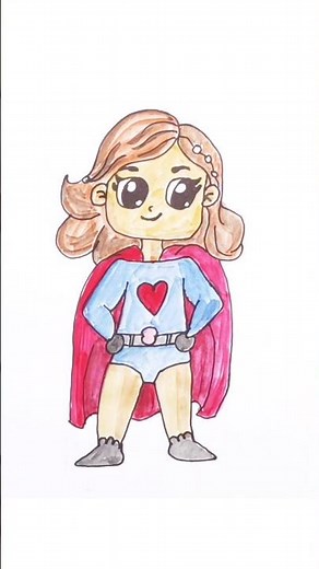 Super girl #easydrawing #drawingtutorial #art #drawing