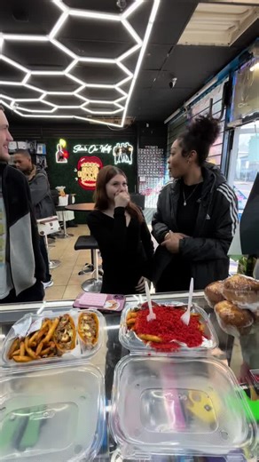 Jamacain patty chopped cheese-Hot Cheetos fries
