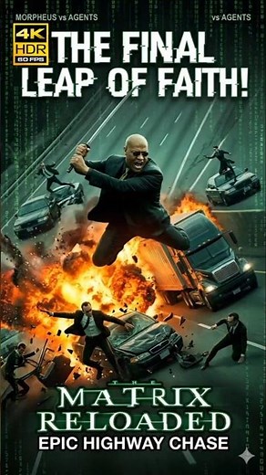 The Matrix Reloaded – Epic Highway Chase Scene (Morpheus vs. Agent) | Narrative Voiceover #shorts