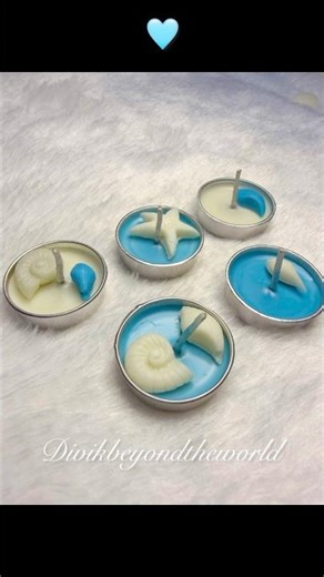 Sea 🌊Theme Tealight Candle DIY| Tealight Soywax Candle | #diy #shorts #viral
