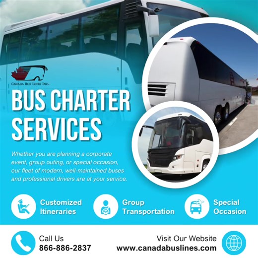 🌟 Your ride. Your schedule. Your comfort. Introducing Winnipeg’s newest charter bus company — Canada Bus Lines! We offer full-size luxury motor coaches with professional drivers, tailored to meet all your charter needs. Whether you’re planning a business trip, wedding, team travel, or a sightseeing tour, we’ll get you there safely — and in style. 🛣️ Serving Winnipeg, Canada & the U.S. 📞 Call now: 866-886-2837 🌐 Book your next trip: canadabuslines.com Let’s make your next journey smooth, spac