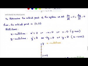 L20-part2: Phase plane analysis (Nullclines), Simple examples - MATH 316: ODEs