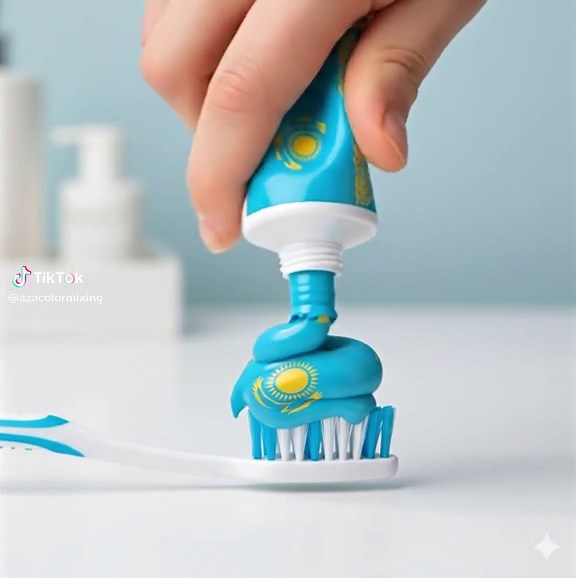 Kazakhstan Flag Toothpaste Art: A Creative Challenge