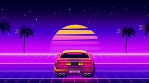 Download Retro 80s sci-fi futuristic style background animation. retro futuristic synth wave animation in 1980s style. Retro Nostalgic new wave vaporwave cyberpunk animation with vibrant neon colors. for free