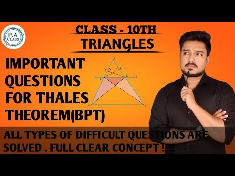 Triangles | Important question for Thales Theorem (BPT) | Class 10th