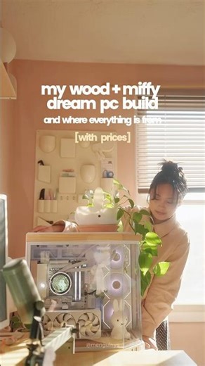 all the pc parts I used for my wood/miffy dream pc build and the cost! #pcbuild #miffy #shorts