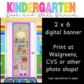Kindergarten Graduation Banner | End of Year Wall & Door Decor Party Printable
