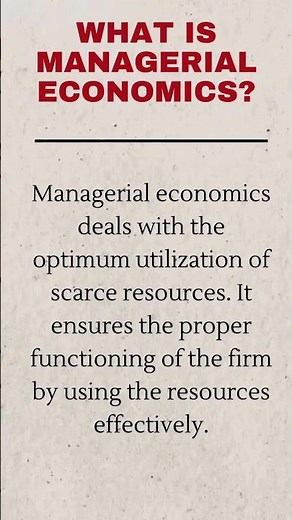 What is Managerial Economics? #managerialeconomics #shorts