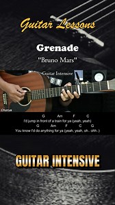 10K views · 74 reactions | Grenade - Bruno Mars - Easy guitar chords #grenade #brunomars #martinguitar #guitarintensive #chordgitar #acousticguitar #acousticcover #acoustic #tutorialgitarmudah #tutorialgitar | Guitar Intensive | Facebook