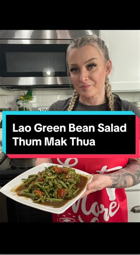 Made Lao green bean salad / Thum Mak Thua for dinner today. #laofood #laorecipes #laos #cambodianfood #Cambodia #asianfood #asian #asianrecipes #asmrcooking #asmr #hmongfood | Hungry Housewife