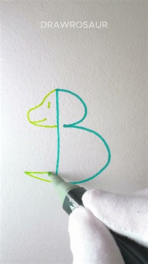 TURN 'B' INTO A DRAGON! 🐉 Super Easy Drawing! 🖊️