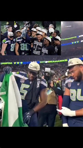 Pride of Nigeria Nick Emmanwori, Uchenna Nwosu and Boye Mafe raised Nigeria’s flag after winning the Super Bowl with Seattle Seahawks. The gesture celebrated heritage, inspired diaspora pride, and highlighted Nigerian excellence on American football’s stage. Source: Guardian Nigeria | Uche Nworah