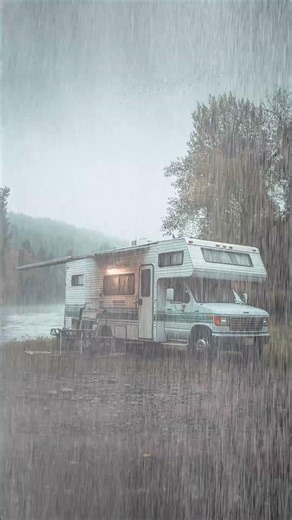 Falling Asleep to Thunderstorm Sounds in My Camper #sleepy #asmr #camping
