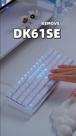DK61SE with Blue Switches: crisp switch sound + ice-blue lighting effects.#kemove #keyboard