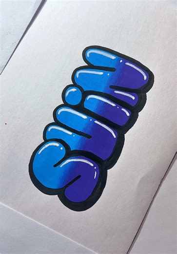 Replying to @insan_biasa🧕 Do you like it? 💙💜 #bubbleletters #blockletters #letteringtutorial #graffitiletter #howtocolor