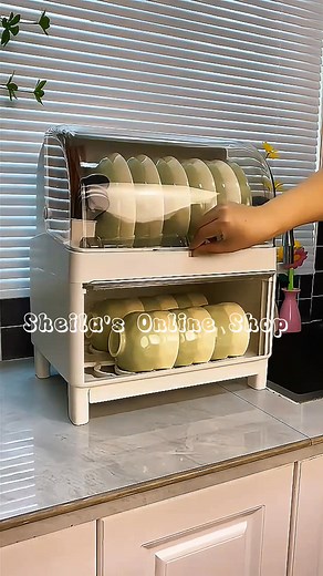 ✨ Foldable Dish Cabinet with Cover #KitchenOrganizer #DishRack #HomeEssentials #AestheticKitchen #MommyFinds | Sheila's online shop