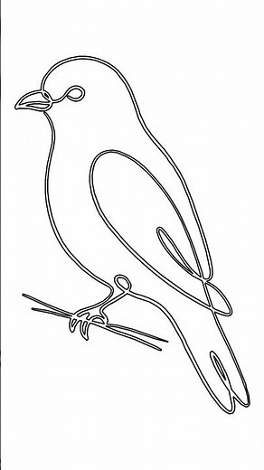 Cómo dibujar un pájaro fácil con arte lineal ✍️ #drawing #art #design