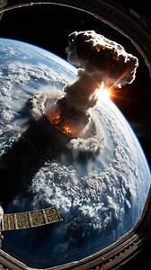 The sky burned as a blazing meteorite hit the surface, erupting in a violent explosion. Seconds later, the shockwave followed — powerful enough to be felt miles away. #meteorite #explosion #shockwave #Earthimpacts #space #fire #fblifestyle W | Earth Impacts