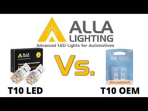 2825 168 194 LED Bulb vs Sylvania Incandescent Lamp W5W 175 T10 Wedge