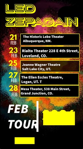 Led Zepagain is hitting the road again, and this run from February 20 through March 1 is all about what we do best: bringing Led Zeppelin’s music to life the way it was meant to be heard—powerful, authentic, and played with the same fire that built the legacy in the first place. If you’ve seen us before, you already know this isn’t a “tribute act” phoning it in. It’s a full-throttle celebration of the songs, the sound, and the spirit—built on vintage gear, era-accurate vibe, and a band that live