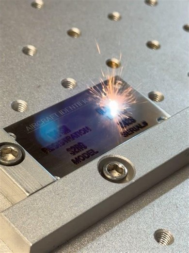 Laser Engrave Stainless Steel Aircraft ID Plate