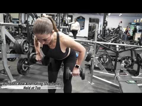 Dumbbell Row Alternating Overhand (Hold at Top)