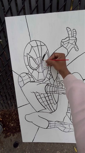 Painting Spider Man Lipstick Red And Provence Blue With Acrylic Paint #painting