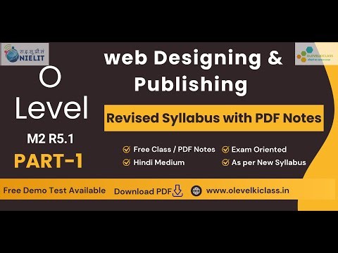 web designing and publishing M2R5 o level syllabus,