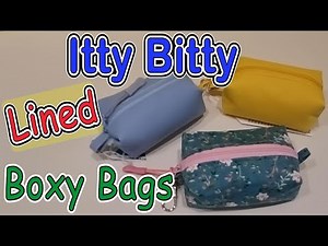 Sew to Sell Lined Itty Bitty Mini Boxy Bags. No internal seam showing & no bindings. Scrap buster