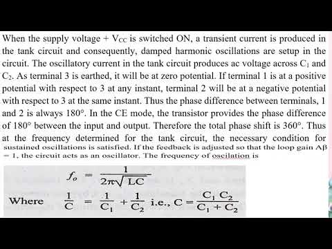 Colpitts Oscillator | Working, Frequency of Oscillation, and Applications
