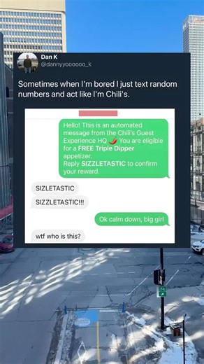 🌶️ He Texted Random Numbers Pretending to Be Chili's and It Actually Worked 😂 #funny #viral #fyp