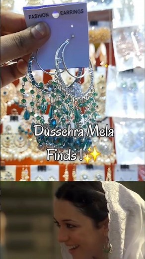 😭 Found the viral Maula Mere Maula earrings at Dussehra Mela! 💙🎡| Rare Jewellery Find✨️#shorts