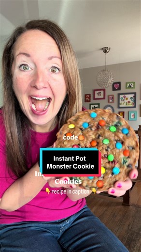 This took me FOUR tries. Because giant cookies usually disappoint. Burnt edges. Raw center. Inconsistent texture. Not this one. This Instant Pot monster cookie is soft all the way through. Chewy in every bite. Perfectly cooked from edge to center. No crispy ring. No doughy middle. Eat it like a cookie. Or top with ice cream and hot fudge right in the pan. Instant Pot Monster Cookie 👇 You can either halve the recipe for one cookie OR make the full batch and cook in two separate batches. 🧈 Ingre