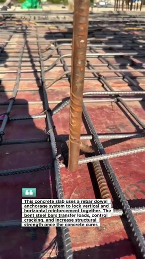 Rebar Dowel Anchorage System for Strong Concrete Slabs #ConcreteRebar #ConstructionUSA #Shorts