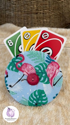 Playing Card Holder from Recycled CDs
