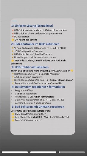 USB Stick wird nicht erkannt? 😱 DAS hilft sofort!#usb #unrecognized #tips