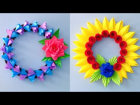 2 Unique Flower Wall Hanging / Quick Paper Craft For Home Decoration / Easy Wall Mate / DIY