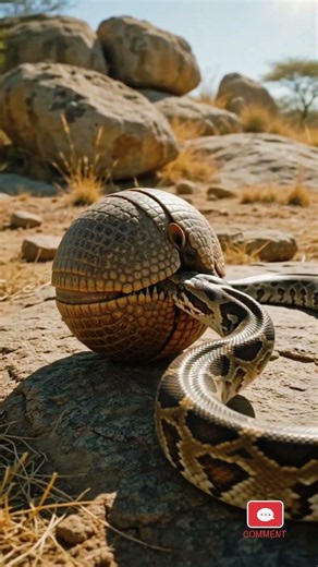 The Python Wrapped Around the Wrong Animal! 😱🐍 #Armadillo #Python #Shorts