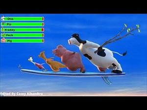 Barnyard (2006) Hill Slide Scene with healthbars