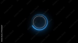 Abstract neon location signal icon animation.