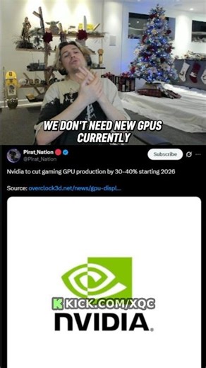 “we don’t need more GPUS” XQC GIVES HOT TAKE ON NVIDIA 😳 #xqc #nvidia