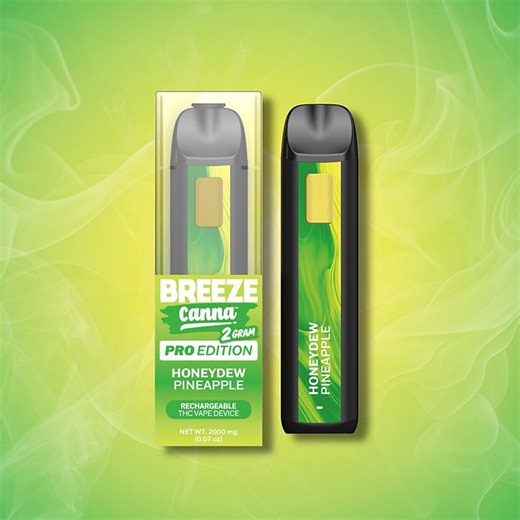 Breeze Canna 2g Disposable Honeydew Pineapple Hybrid | Buy Recreational Decatur, IL | Mystic Greenz