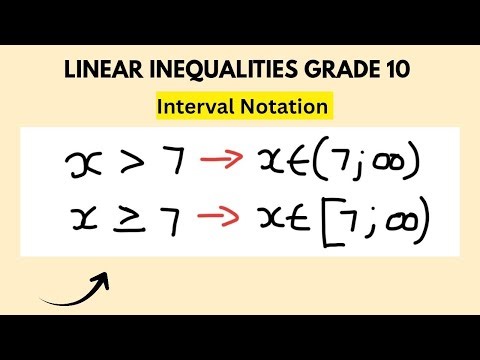 Linear Inequality Grade 10 l Interval Notation Explained Easy