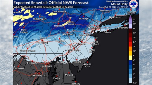 Another 1 to 3 inches of snow in forecast as N.J. digs out from mammoth blizzard