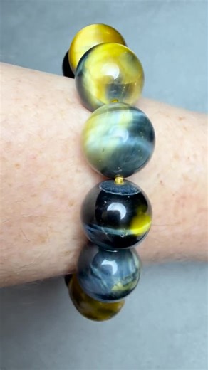 Dreamy Tiger's Eye Bracelet: Natural Crystal, Spiritual Strength (14mm) - Etsy