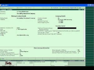 Tally.ERP 9 ( Part 1) - Company Creation