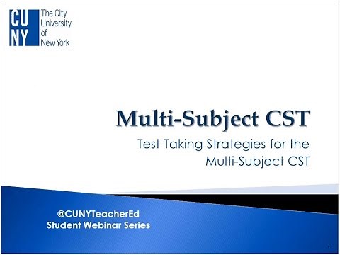 Teacher Ed Webinar: Multi-subject CST