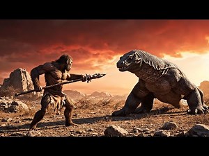 Prehistoric Man Millions of Years Ago | Encounter with the Prehistoric Giant Monitor Lizard