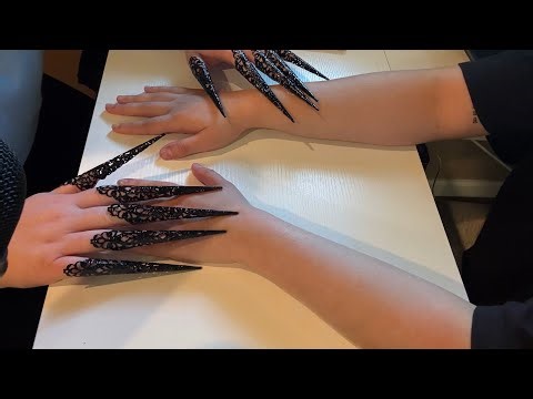 asmr | arm tracing & scratching w/ claw nail rings 🤤💜